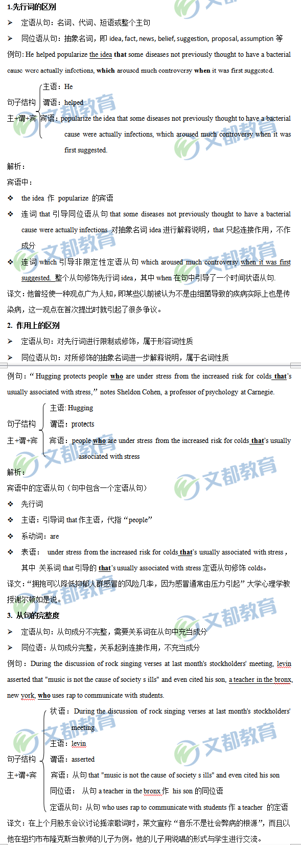 2019考研英語備考：定語從句和同位語從句的區(qū)別